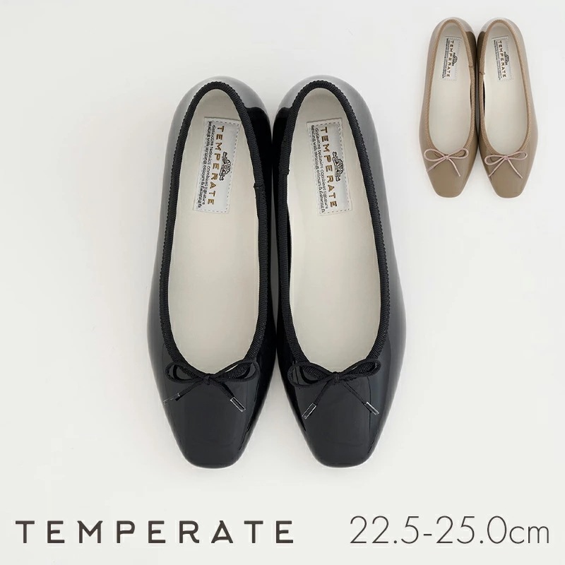 TEMPERATE MONA テンパレイト レインシューズ スクエアトゥ パンプス バレエ レインパンプス レイン 雨 雨靴 バレエシューズ レディース 靴 完全防水 晴雨兼用