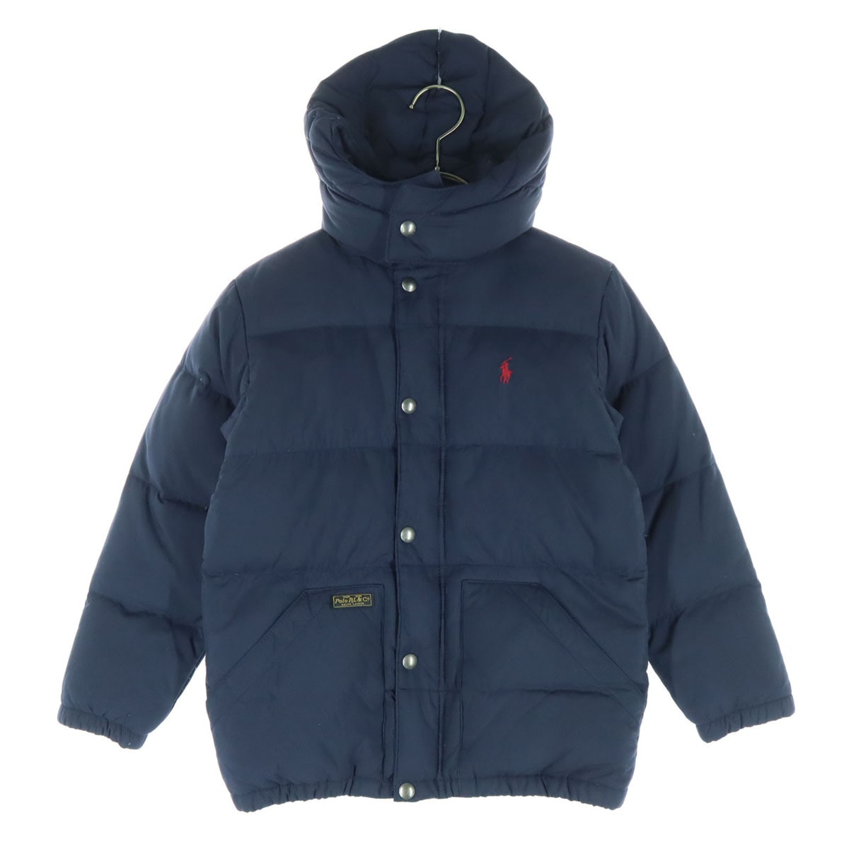 美品 Polo by Ralph Lauren ポロバイラルフローレン 長袖 ダウンジャケット 140 ネイビー キッズ 古着