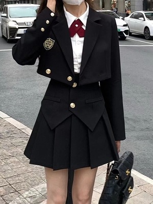 英倫学院風スーツ女性JK制服秋の高年齢ギャル学生スーツ100スカート3着