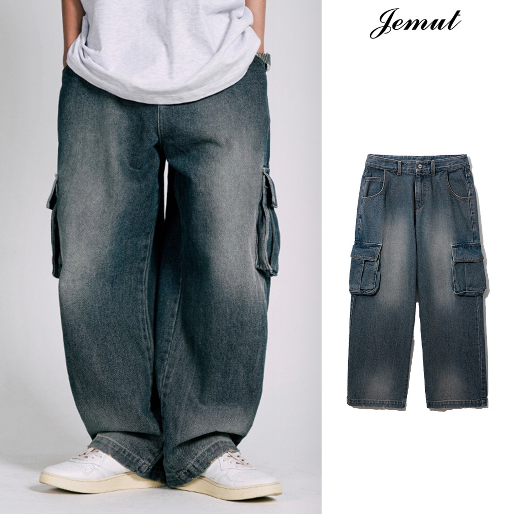 【JEMUT】★送料・関税込★Romen Wide Cargo Denim Pants JEMUT] Romen Wide Cargo Denim Pants