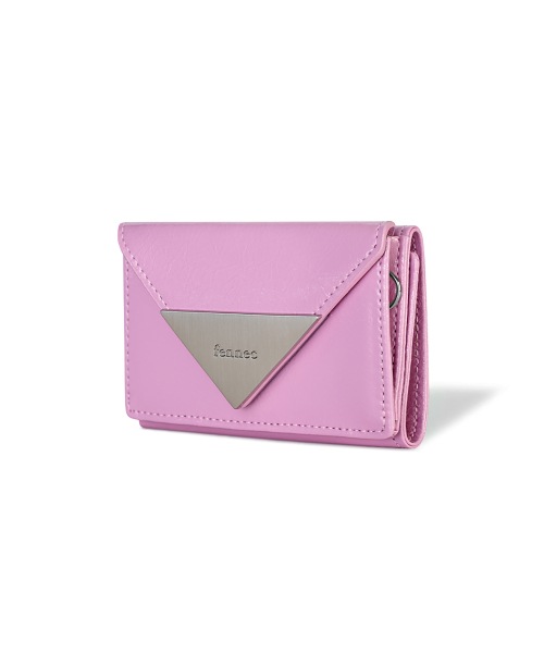 【FENNEC】 CRINKLE TRIANGLE TRIPLE WALLET - LILAC PINK 財布 正規品