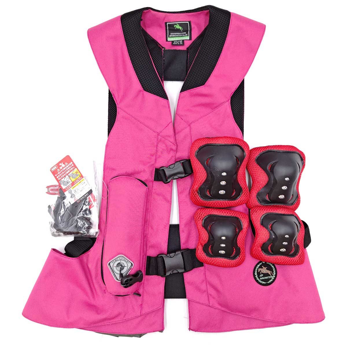 【中古】ヒットエアー エアバッグ ベスト プロテクター 2XL-4XL ピンク hit-air 乗馬 馬術 おまけ プロテクター