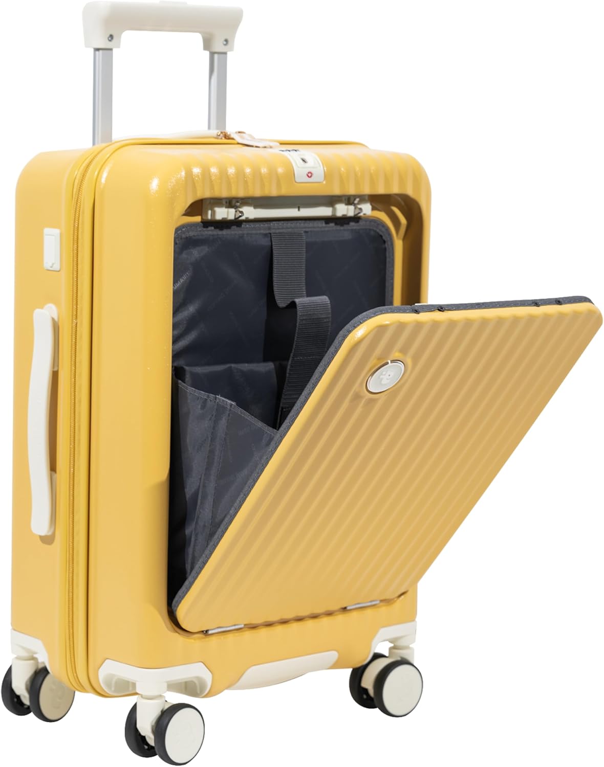 [GURAMU] スーツケース キャリーケース キャリーバッグ フロントオープン 機内持ち込み S Mサイズ USBポート付き カップホルダー付き 隠しフック機能 充電機能 静音 ダブルキャスター