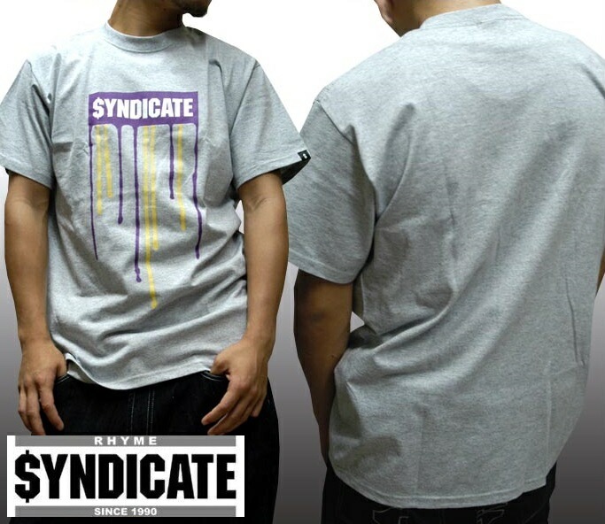 セール ライムシンジケート メンズ Tシャツ グレー PAINTING RHYME SYNDICATE ICE-T アイス-Ｔ ストリート スタイル HIPHOP ウェアー B系 B-Boy 服
