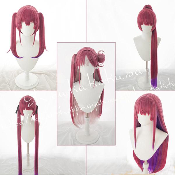 コスプレウィッグ YouTuber風 宝鐘マリン ほうしょうまりん かつら WIG 耐熱 cosplay 仮装 変装 コスチューム-398