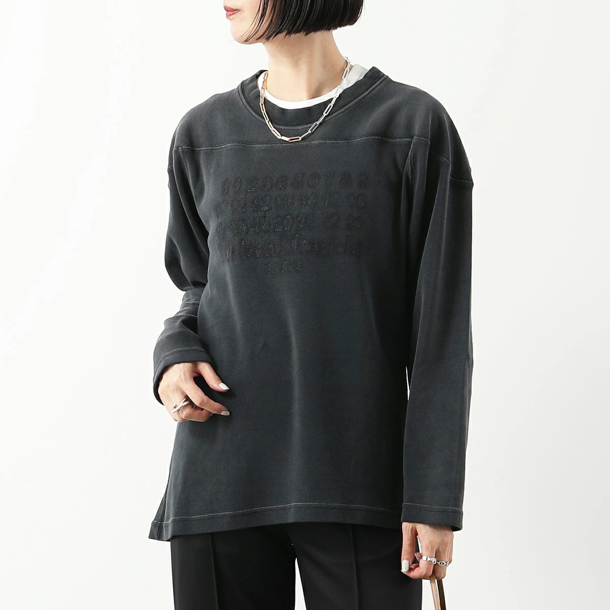 MAISON MARGIELA メゾンマルジェラ トレーナー S51GU0129 S24650 レディース スウェットシャツ ロゴ刺繍 長袖 クルーネック 900