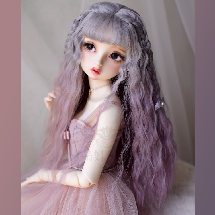 BJDドールウィッグ グラデーション パーマ ロング 手つくり編み 仙女スタイル ウェーブ カール SD/小顔SD/MSD/幼SDサイズ人形用