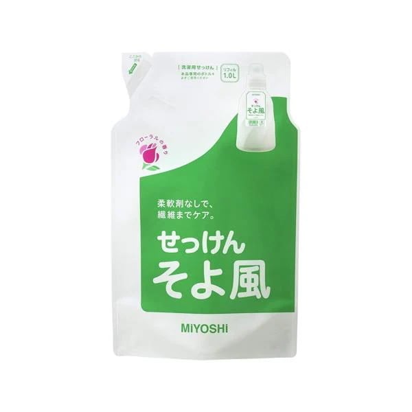 10個セット/ミヨシ 液体せっけん そよ風 リフィル 1L [ミヨシ石鹸 ミヨシ そよ風]