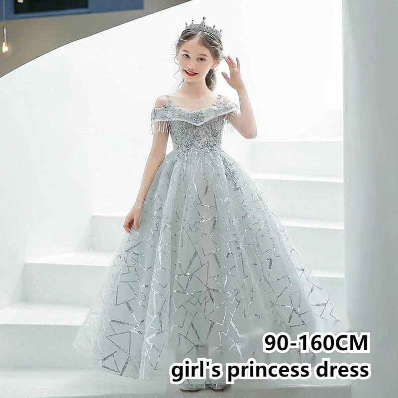 子供ドレス 女の子 ピアノ ワンピース お姫様 発表会 レースドレス ワンピース 子ども ロングドレス キッズ プリンセスドレス 結婚式 子供 ドレス フォーマル 七五三 ジュニア c-lifu-63