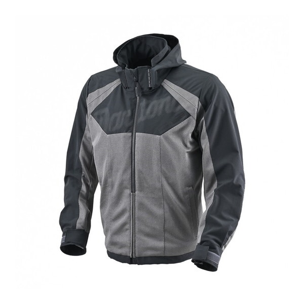 D49734 (Daytona) バイク用 ジャケット 春夏 CE規格 ソフトプロテクター付属 ストレッチ メッシュ ストリートデュアルパーカー DJ-023 グレー XLサイズ