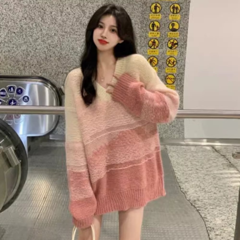 レディース トップス ニット セーター プルオーバー ミディアム丈 長袖 Vネック 鎖骨 スリム 細身 スマート 伸縮性 かわいい 大人可愛い きれいめ シンプル カジュアル 上品 おしゃれ