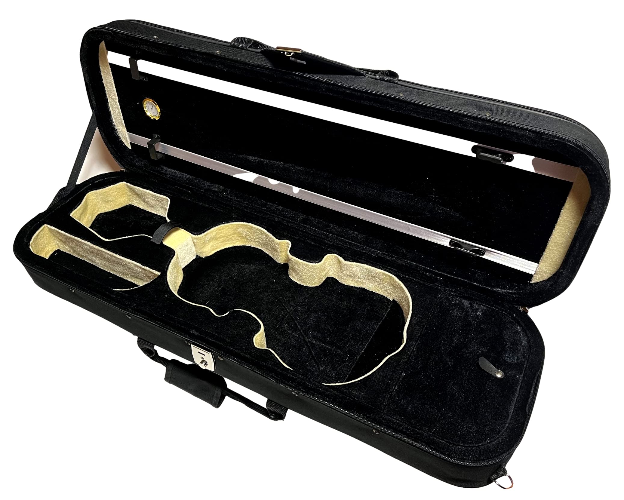 [Natura Style] フルサイズ バイオリン ケース 弦楽器 バッグ (ブラックxブラック)