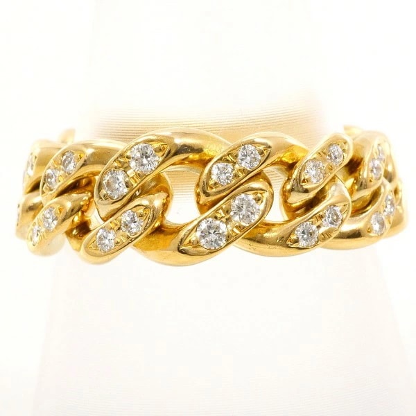 K18 18金 YG リング 指輪 12号 ダイヤ 0.23 カード鑑別書 ジュエリー 中古