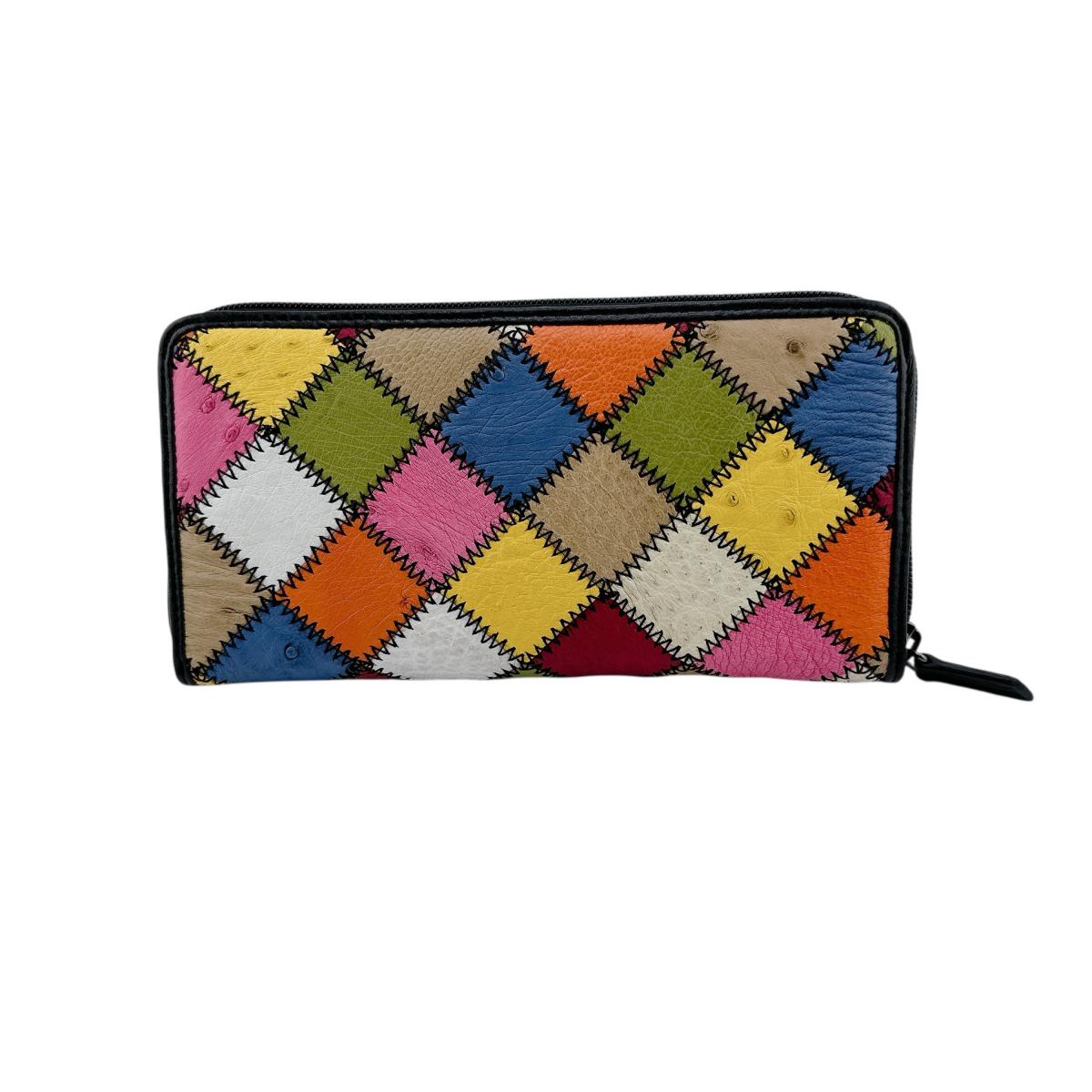 LB-5055 ラウンドファスナー マルチカラー パッチワーク マルチカラー