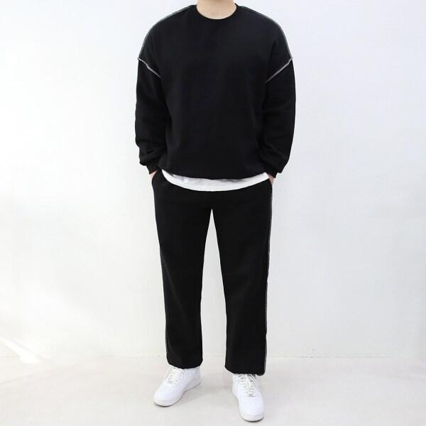 裏起毛ステッチ スウェットシャツ ジョガーパンツ トレーニングウェア セット