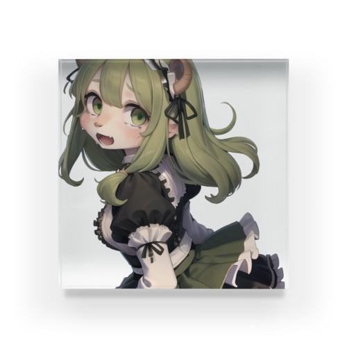 【受注生産】バイソンの女の子　ヴァネッサ アクリルブロック