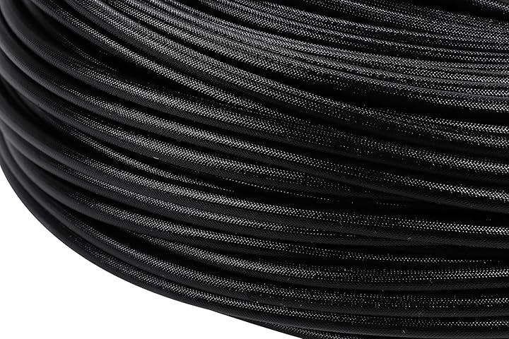 耐熱 耐火 シリコンファイバー グラス 配線カバー モール ブラック 黒 耐電圧1500V 1.5KV ハーネスカバー 結束カバー バイク配線( ブラック, 4mm 100mセット)