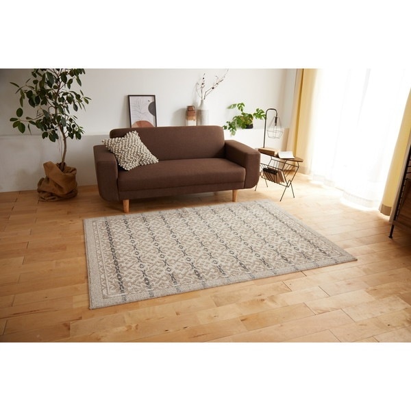 スミノエ 防炎 防ダニ ラグ ウールスノー 190190cm グレージュ メーカー直送