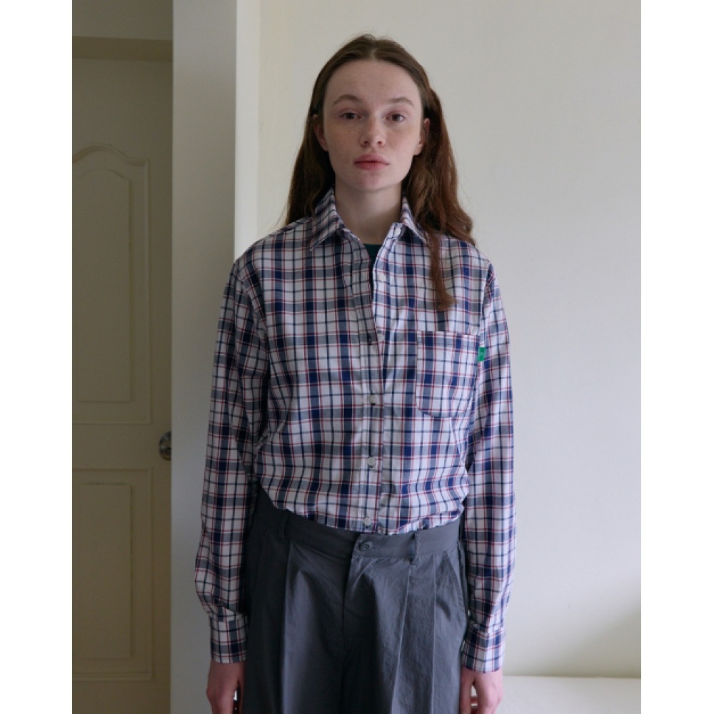 NOCONTENT チェックポケットシャツ _ ホワイトチェック