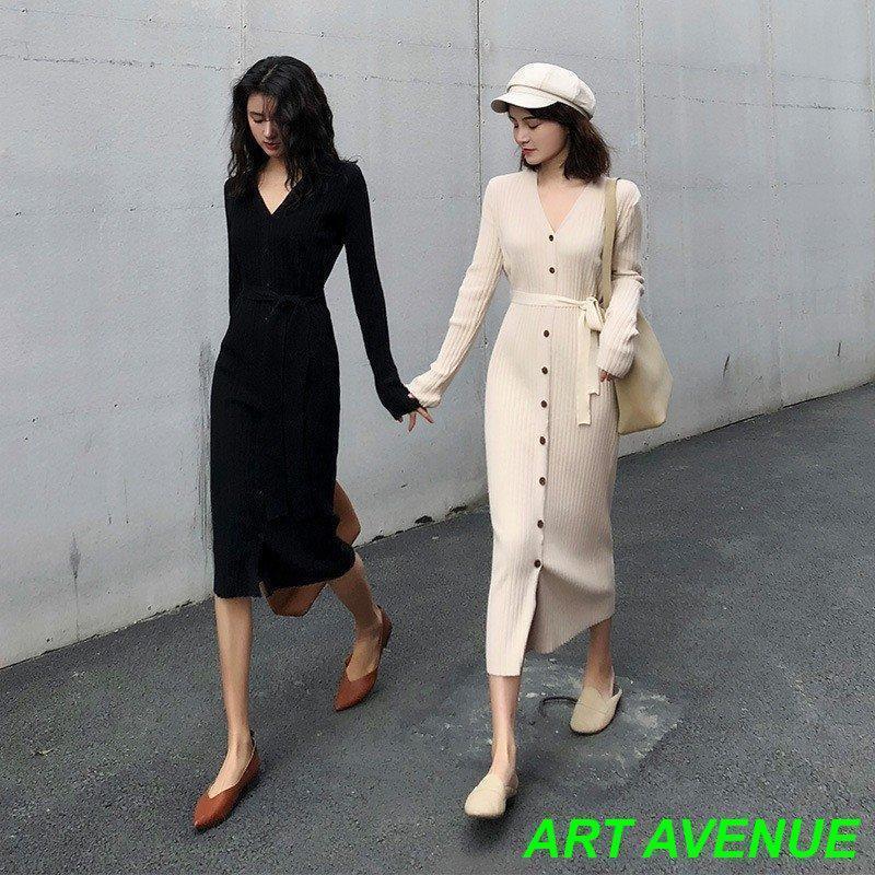 ニットワンピース レディース着痩せ 春タイトワンピース韓国風ニットワンピース きれいめAラインニットワンピース 長袖 30代 40代　デートお出かけ春 秋