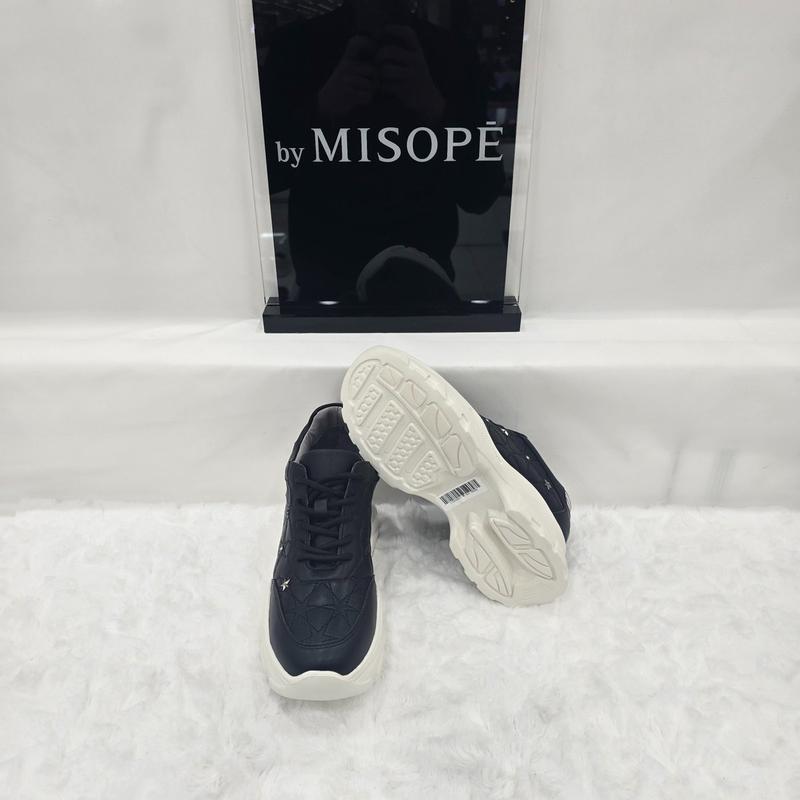 By 女性 星 ステッチ ポイント スニーカー 112HT330SF021 BLACK 4 JJ