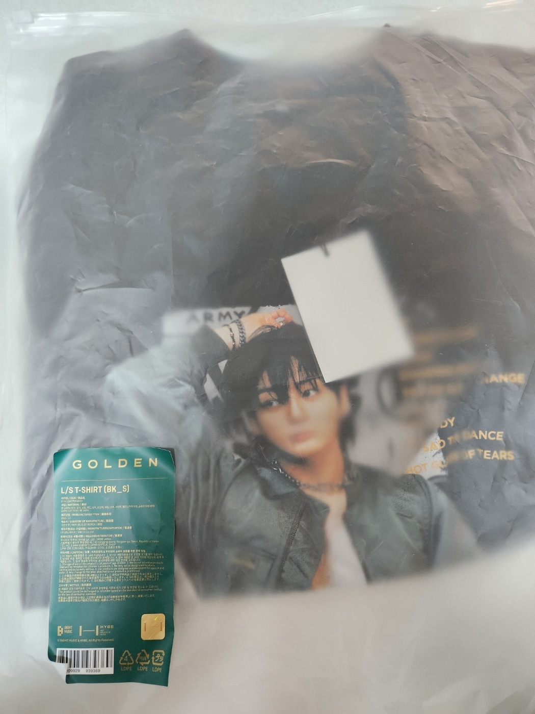 BTS Jungkook JK GOLDEN Official MD L/S T-SHIRT S SIZE