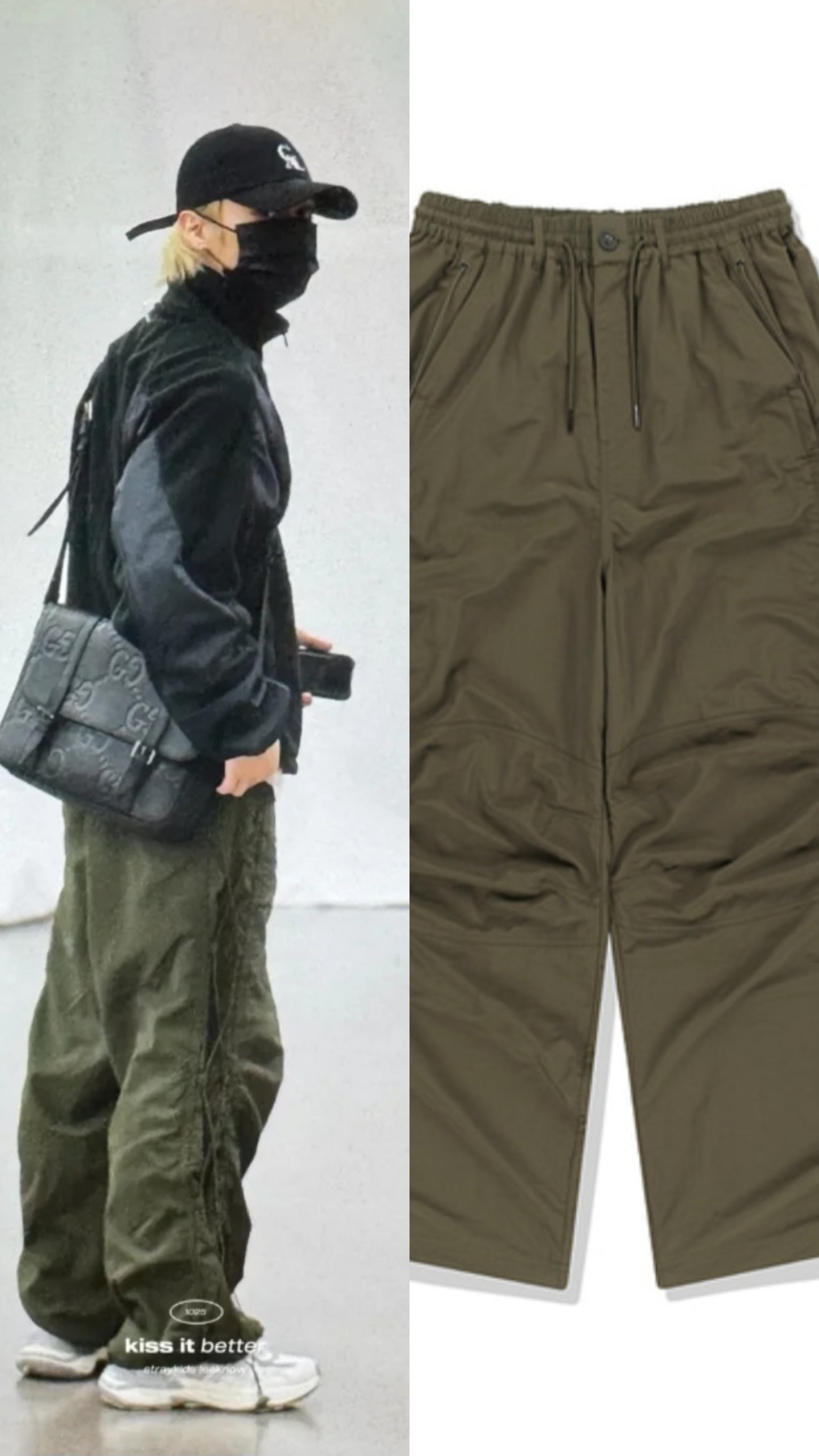 NOT4NERD/Stray kids leeknow wear/Side Shirred Nylon Pants