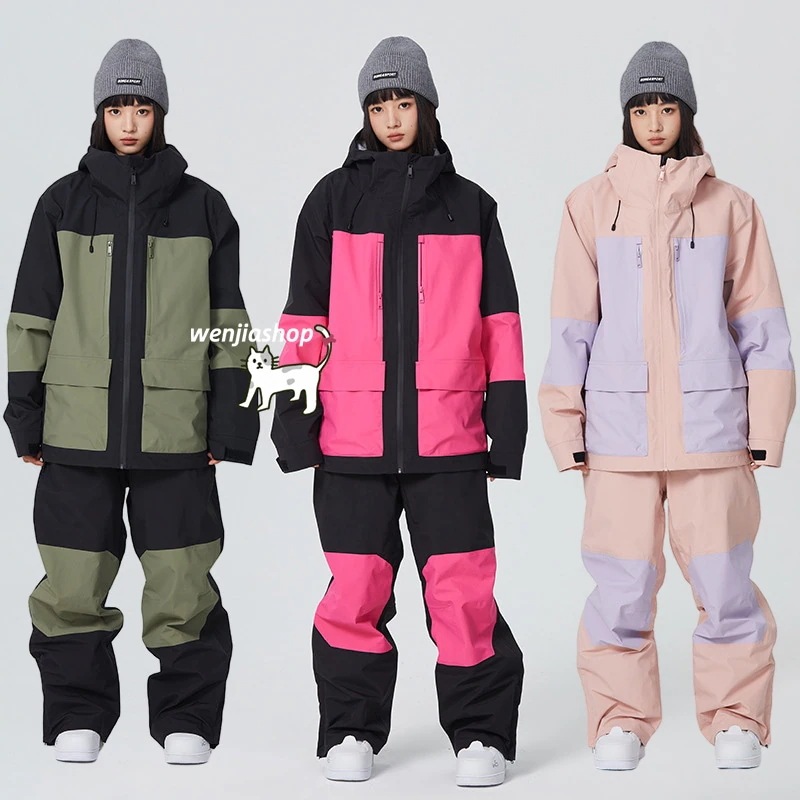 【急速出荷】スノーボードウェア 上下セット レディース メンズ 防水15000mm スキーウェア ジャケット アウター パーカー ロングパンツ 韓国風 スノボウェア プルオーバー 防水防寒防雪保温