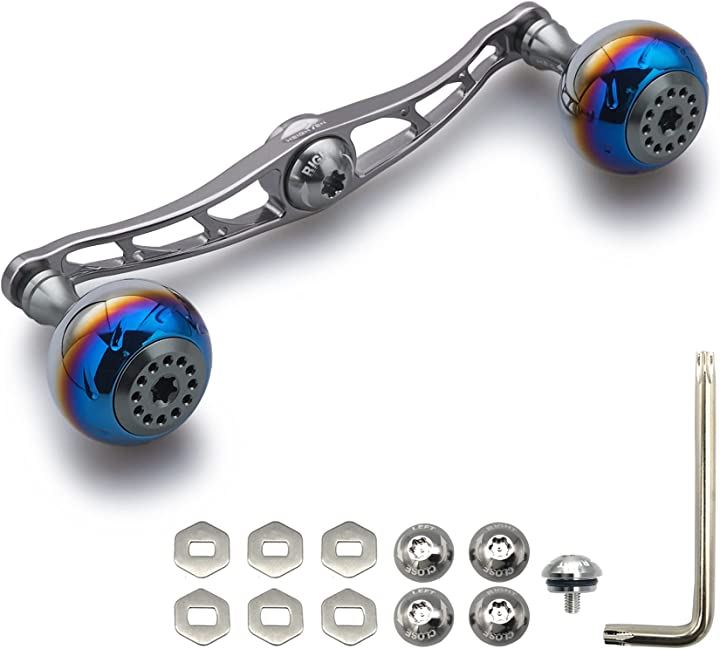 リール ハンドル シマノ ダイワ アブガルシア 通用 ベイトリール Aurora Series 365(ガンメタル, 115mm)その他