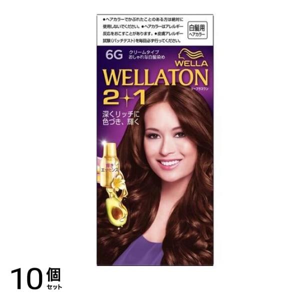 トーン2+1(ツープラスワン) クリームタイプ 6G やや明るいウォームブラウン [A剤60g+B剤60g+エッセンス7.3mL] 1個 10個セット