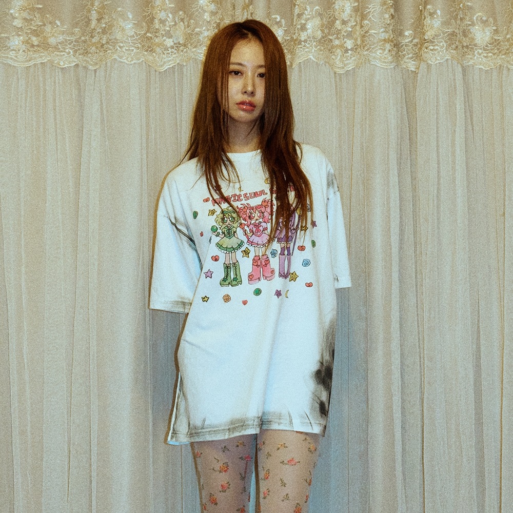 GRAILS [ソウルプッシーキャット×グライルズ] マジックソウルガールTシャツ [ホワイト]