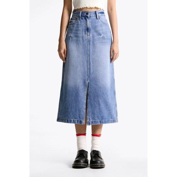 女性クレアハイライズミディスカート T32F1NFS40TWT1 TOMMY JEANS