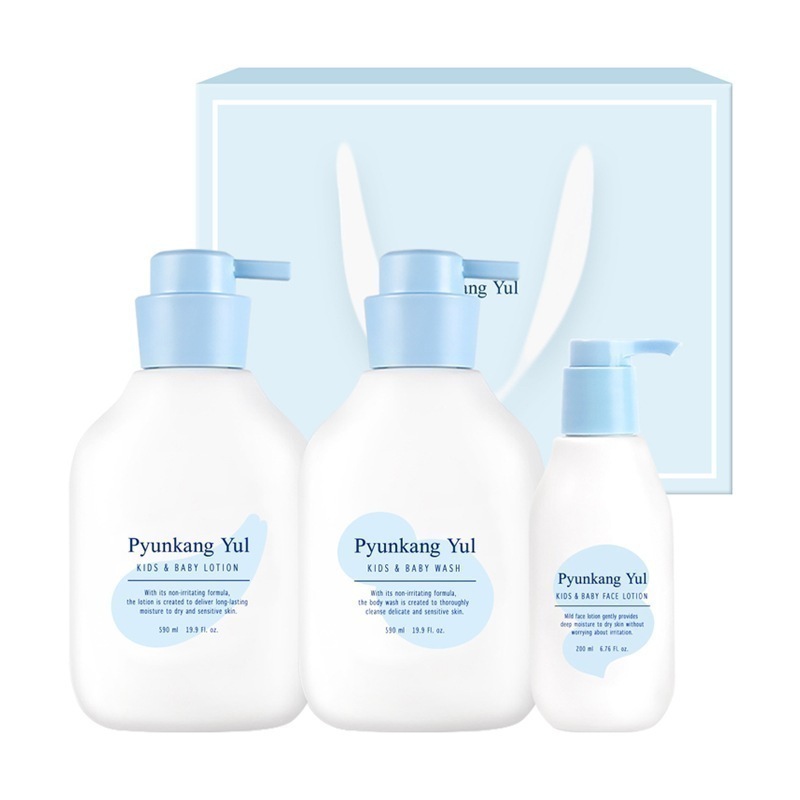 キッズ&ベビー ボディローション590ml + ウォッシュ590ml + フェイスローション 200ml ベビーローション ミルク 赤ちゃん 保湿 クリーム 全身 ウォッシュ 出産祝い ギフト