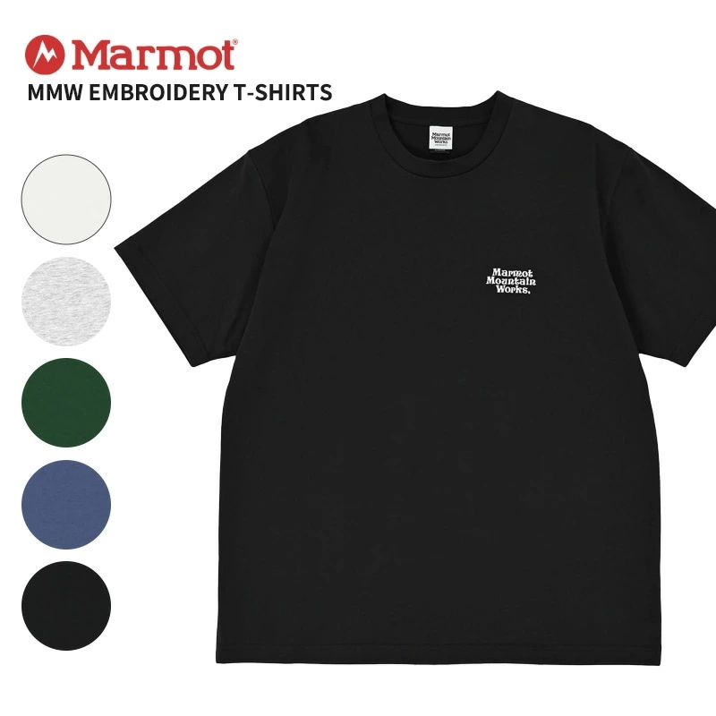 マーモット メンズ 半袖Tシャツ 吸水 速乾 MARMOT MMW エンブロイダリーティーシャツ カットソー MTSS25MST064