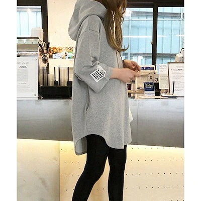 パーカー NANING9メッセージポイントロングフーディ パーカー トップス レディースファッション