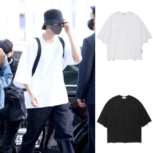 【SEVENTEENウォヌ着用】Overfit Standard T-shirt 7分丈 Tシャツ TEE 半そで ジャージ 半袖 プリント ストリート 韓国公式正規品 23ss