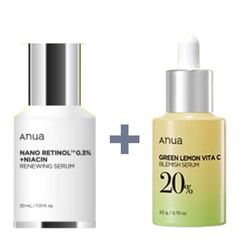 [1+1] ナノ レチノール 0.3 ナイアシン レニューイング セラム 30ml + グリーンレモン ビタC ジャプティセラム 20ml