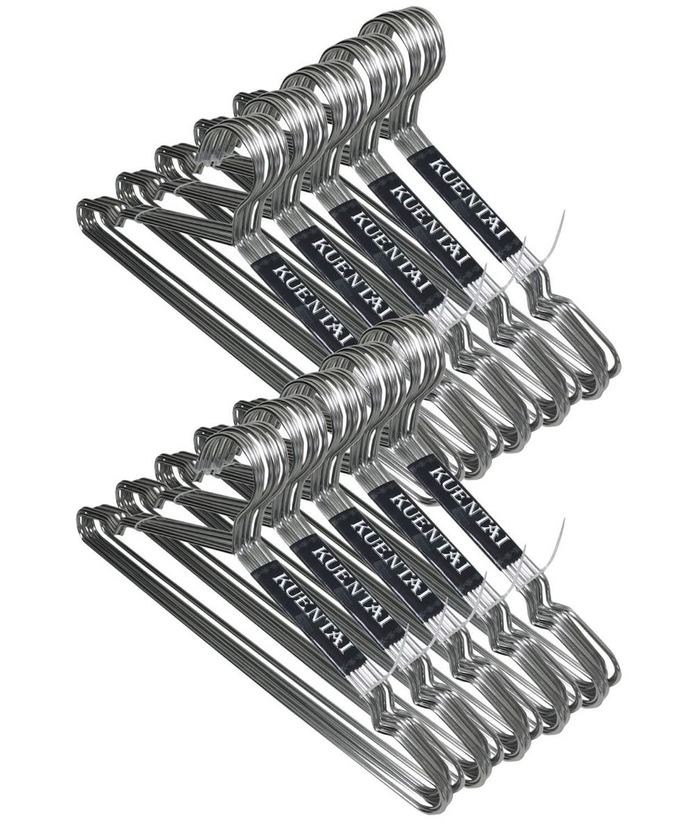 ステンレスハンガー 100本セット 32cm 35cm 40cm 42cm 45cm 50cm すべらない 大きいサイズ 頑丈 丈夫 洗濯 おしゃれ 収納 省スペース ズボン用 スカート 新生活 引っ