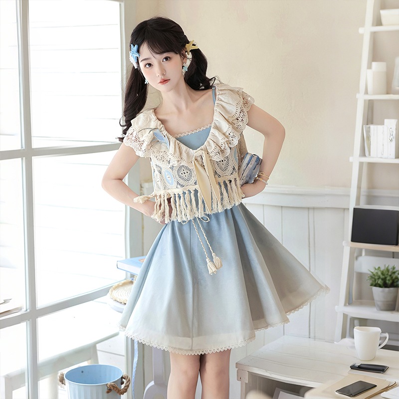 正規品デザイン夏至海塩新韓国cos要素上着ワンピースセット甘い