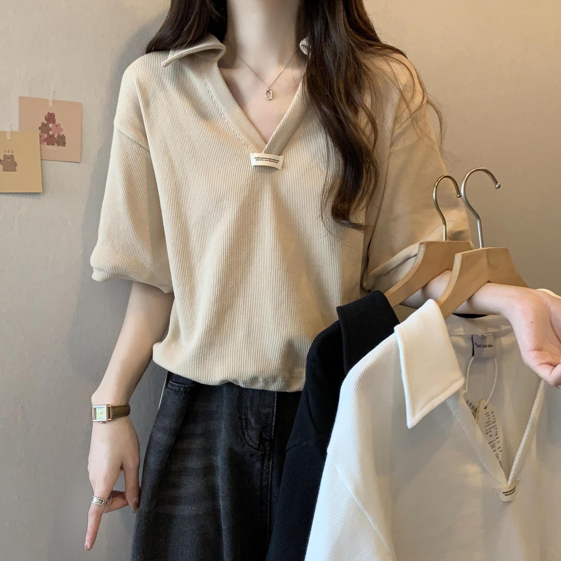 【1つ買うと10つ無料】夏の女性のための大規模なサイズの女性のための短袖の シャツ女性のためのポロセンシングルーズシャツ 33,140円