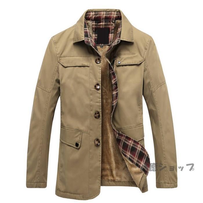 春 ミリタリージャケット ブルゾン アウター メンズ 裏ボア カジュアル コート 無地 トップス 暖かい 防寒対策 厚手 新作 秋冬