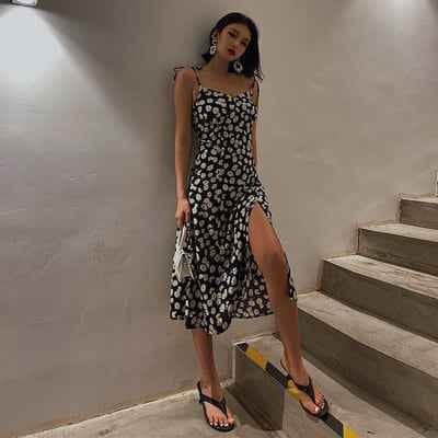 【2025新作入荷】ワンピース ドレス ロング丈 小花柄　小花柄ワンピース　デイジー柄　キャミワンピ　キャミソールワンピース　ロングワンピース　大人可