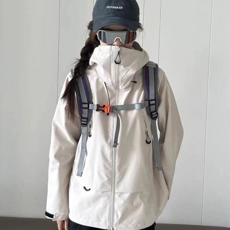 スピードトップ3-in-1統合防水マルチジッパーアウトドアキャッチダウンインナー秋冬レディース服トレッキングハイキングコート