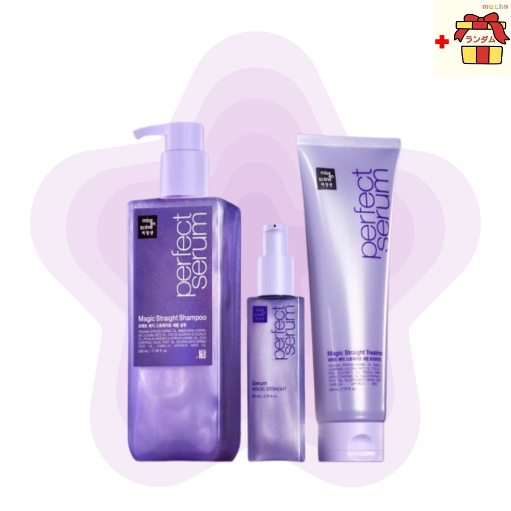 【3点セット】 パーフェクトマジックストレートシャンプー 530ml+トリートメント 230ml+セラム 80ml 韓国 ヘアケア 韓国コスメ ストレート シャンプー くせ毛 パサつき スタイリング