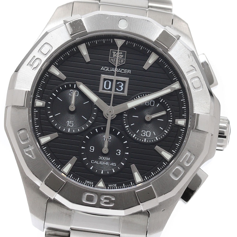 タグホイヤー TAG HEUER CAY211Z アクアレーサー クロノグラフ ビックデイト 自動巻き メンズ 良品 保証書付き_950626【中古】