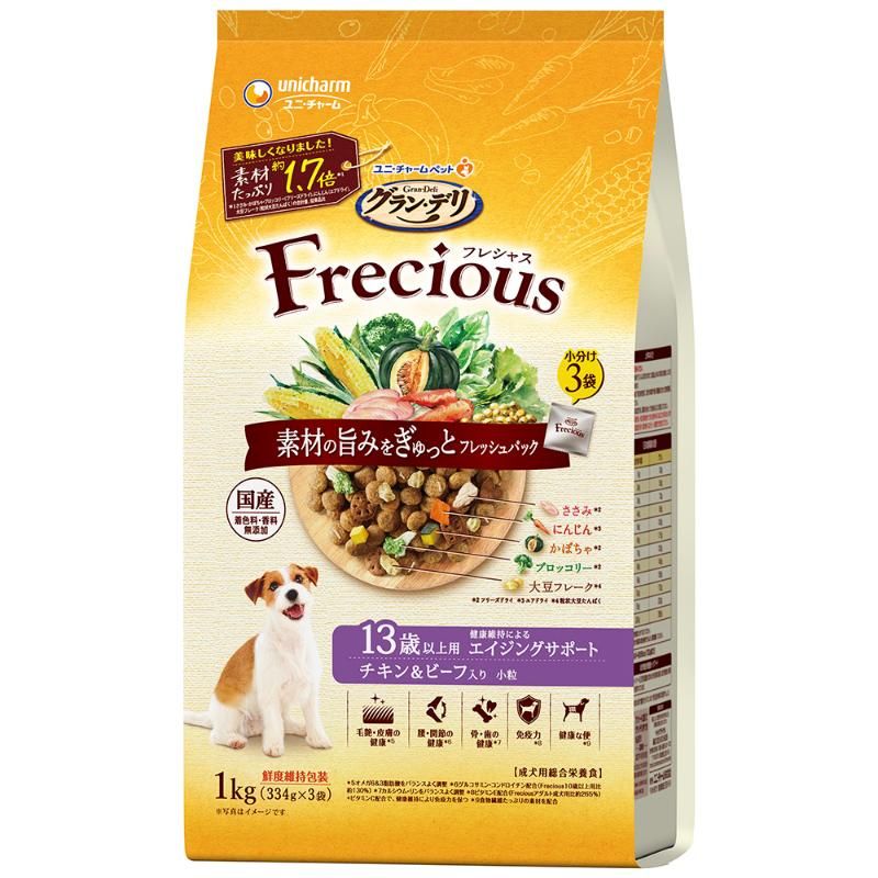 （まとめ買い）グラン/デリ Frecious 13歳以上用 チキン＆ビーフ入り 1kg 犬用フード [x3]