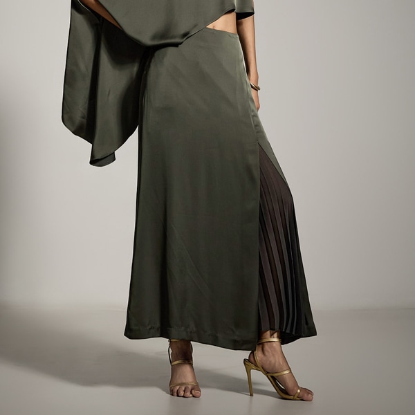 SK9274 レイヤード プリーツ スカート