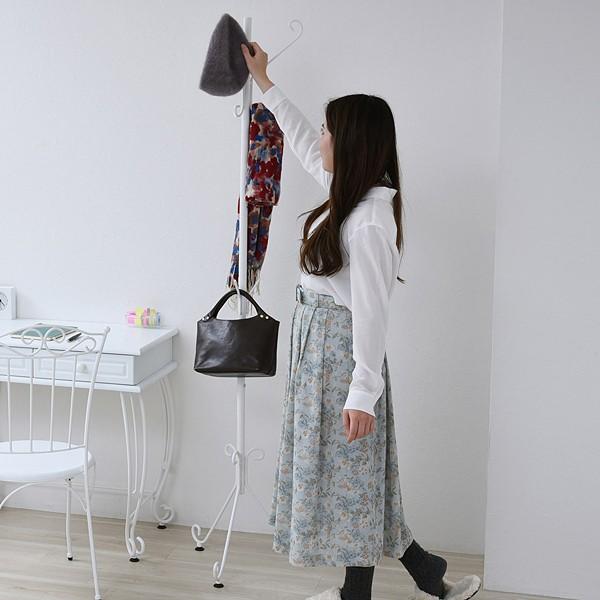 ポールハンガー ハンガースタンド おしゃれ ヨーロピアン ガーリー 姫系 北欧 アイアン 脚 アンティーク風 ハンガーラック 一人暮らし 白 ホワイト 黒 ブラック