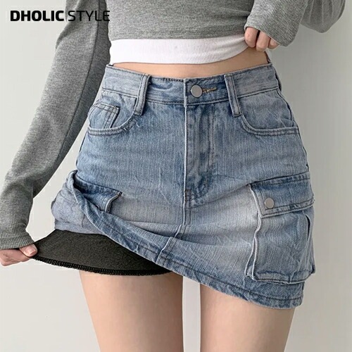 [メガ割りSALE]カーゴミニデニムスカート・p650675 4,582円