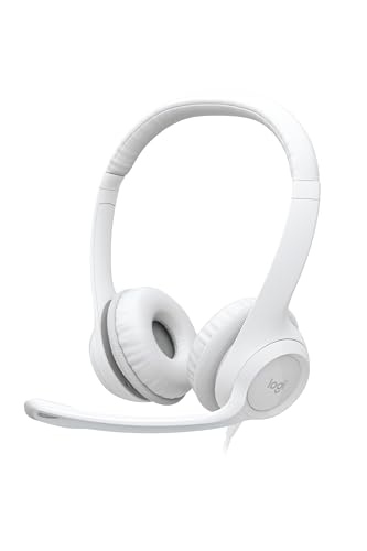 Logicool ヘッドセット USB 接続 ノイズキャンセリング マイク付き H390rOW ステレオ コントロール 軽量 マイク ヘッドホン ヘッドフォン ホワイト windows mac Chr